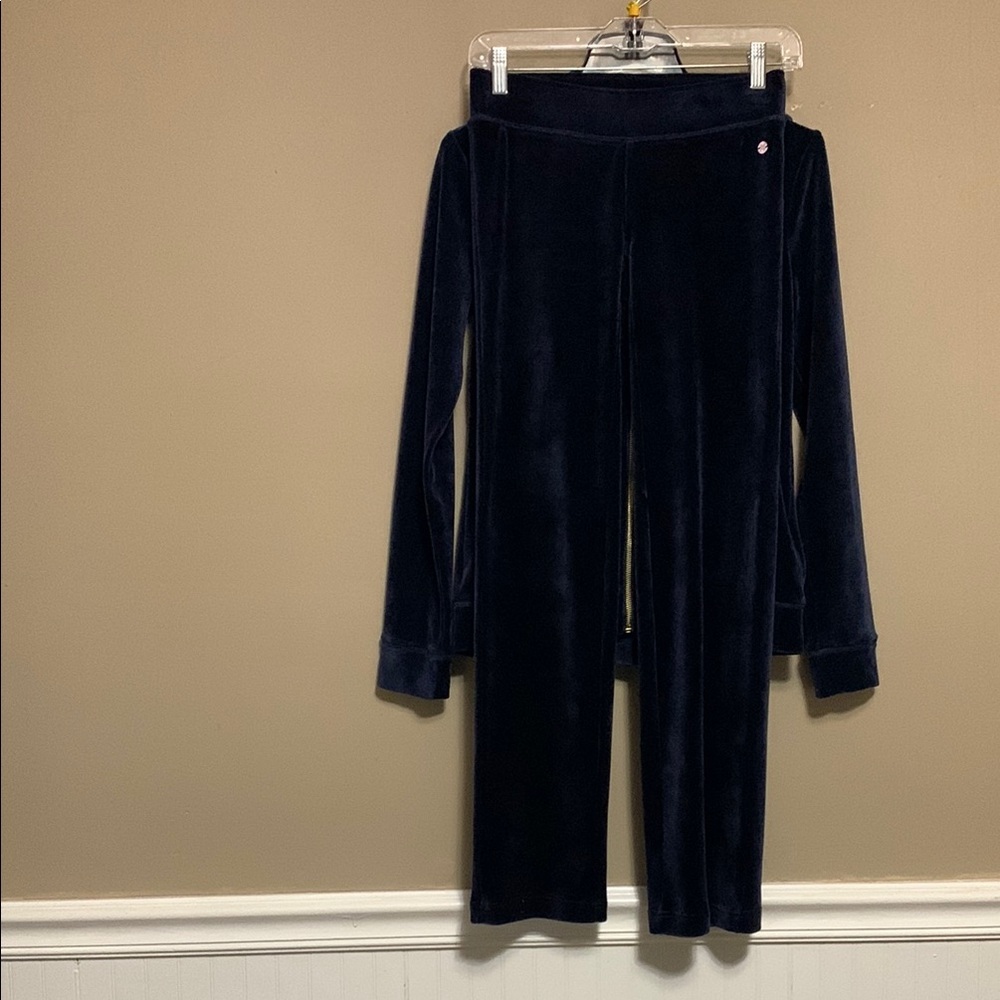 Lilly Pulitzer Women’s Larina Velour Zip-Up Hoodie Set Navy Blue XS/XXS Lounge